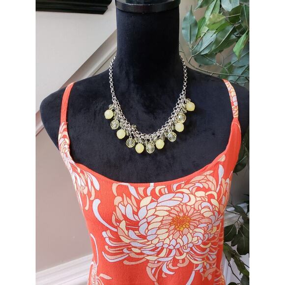 CAbi Women's Orange Floral 100% Rayon Scoop Neck Sleeveless Camisole Top Tank L - Picture 3 of 11
